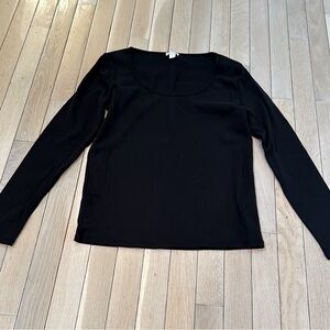 J.Crew Long Sleeve Womens Crew Neck Black Shirt Size L Like new condition